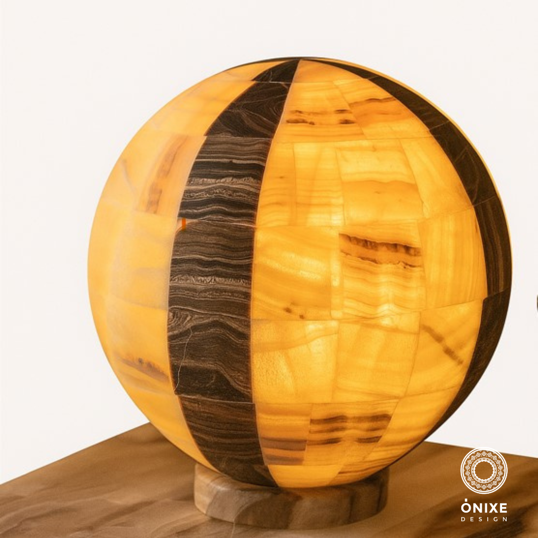 Lampada sfera in Onice - Onixe Design
