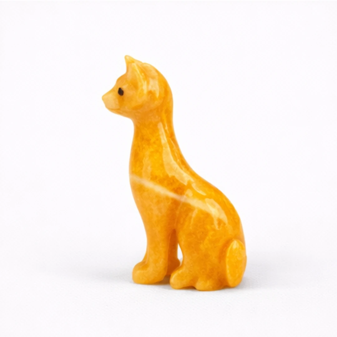 Gatto medio in onice e marmo Onixe Design ambra germania