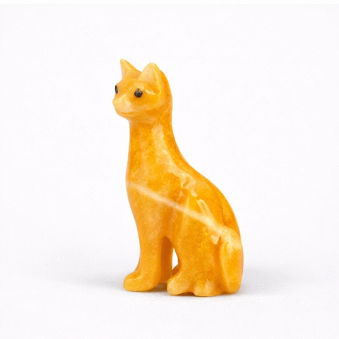 Gatto medio in onice e marmo Onixe Design ambra italia
