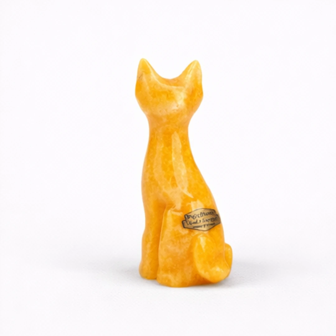 Gatto medio in onice e marmo Onixe Design ambra messina