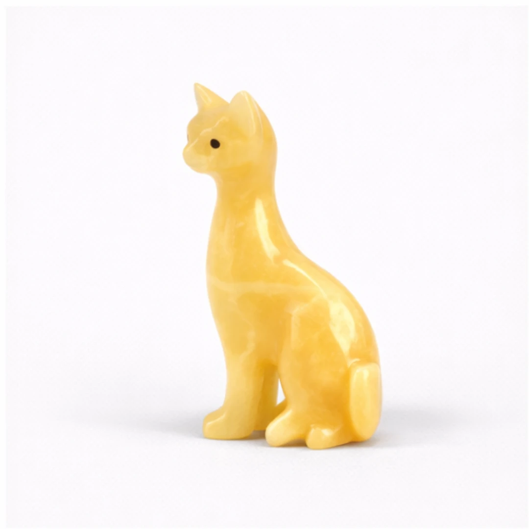Gatto medio in onice e marmo Onixe Design beige italia