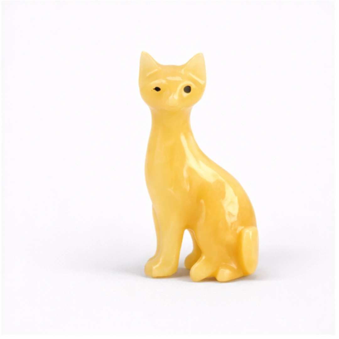 Gatto medio in onice e marmo Onixe Design beige neutro
