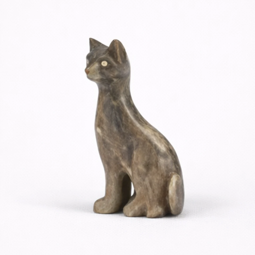 Gatto medio in onice e marmo Onixe Design nero marmo (4)