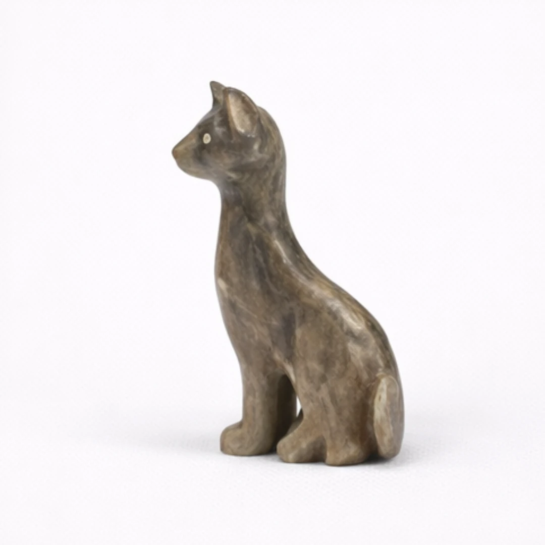 Gatto medio in onice e marmo Onixe Design nero marmo germania