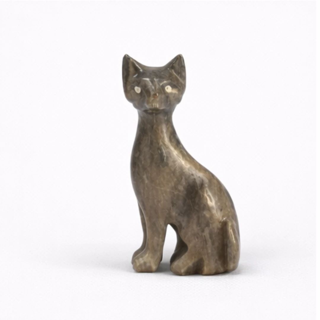 Gatto medio in onice e marmo Onixe Design nero marmo italia