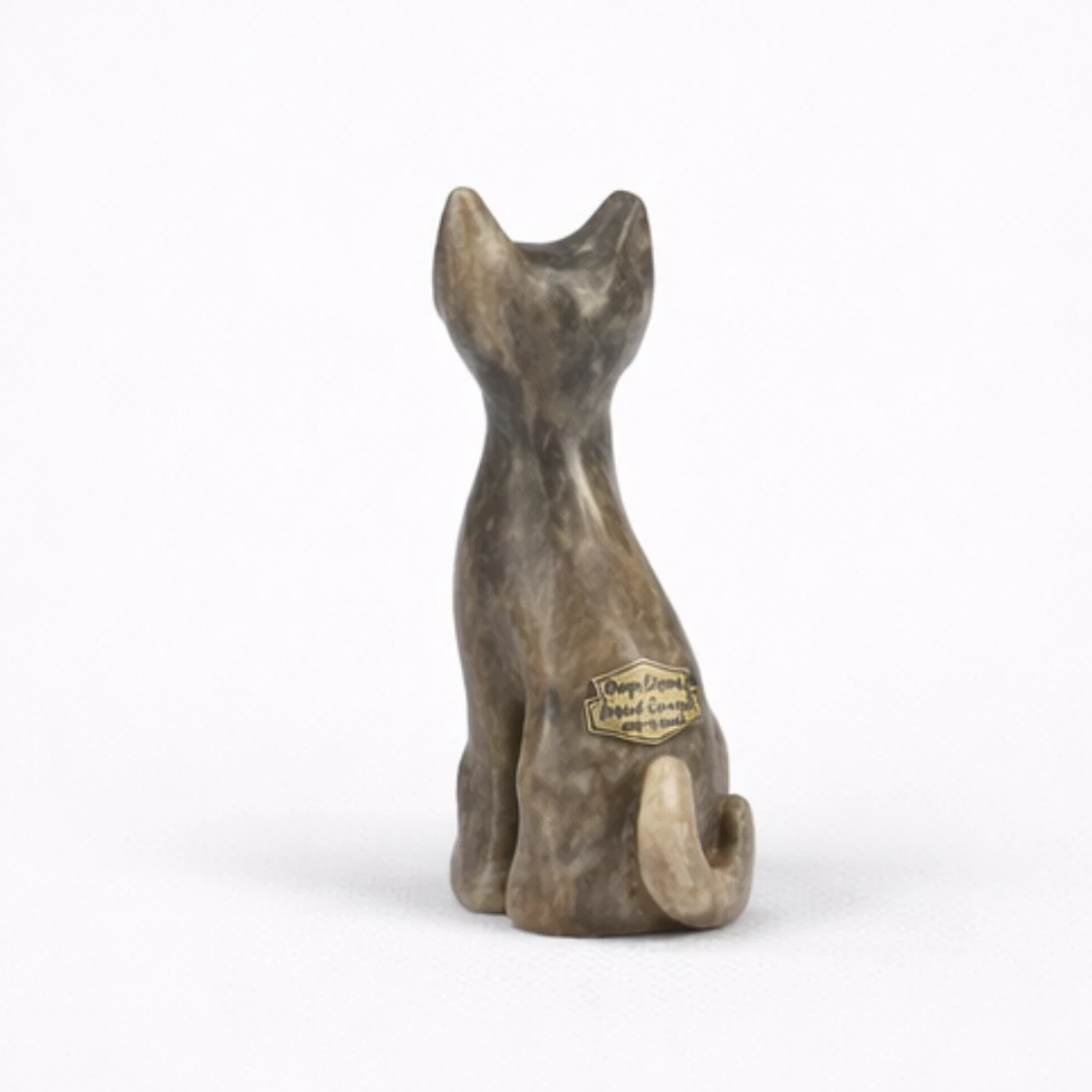 Gatto medio in onice e marmo Onixe Design nero marmo messina