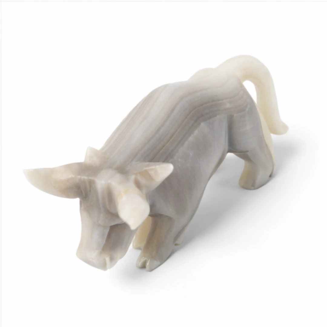 Statua toro in onice Onixe Design Grigio Germania risultato