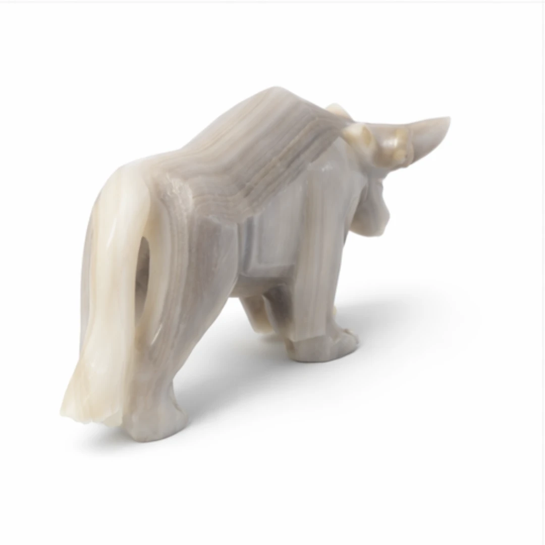 Statua toro in onice Onixe Design Grigio Italia risultato