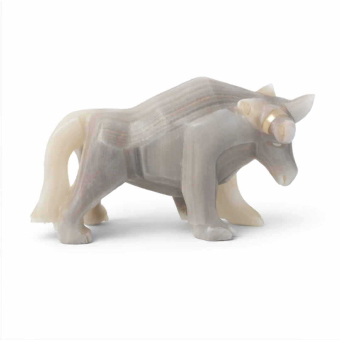 Statua toro in onice Onixe Design Grigio Oggetto risultato