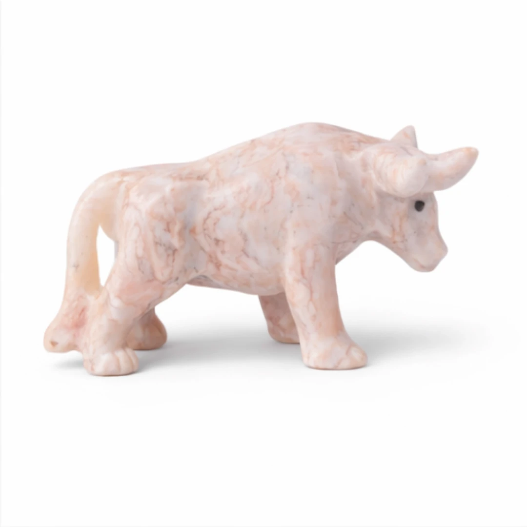 Statua toro in onice Onixe Design rosa oggetto risultato