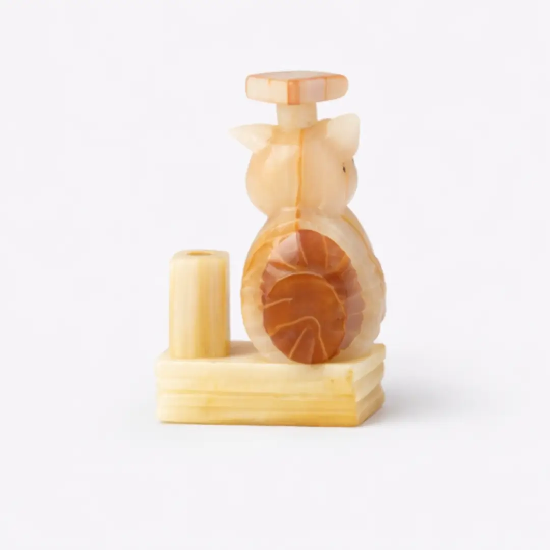 Gufo portapenne in onice – Onixe Design risultato