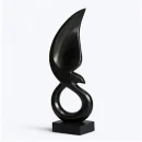 Statua modernista cigno in marmo nero – Onixe Design