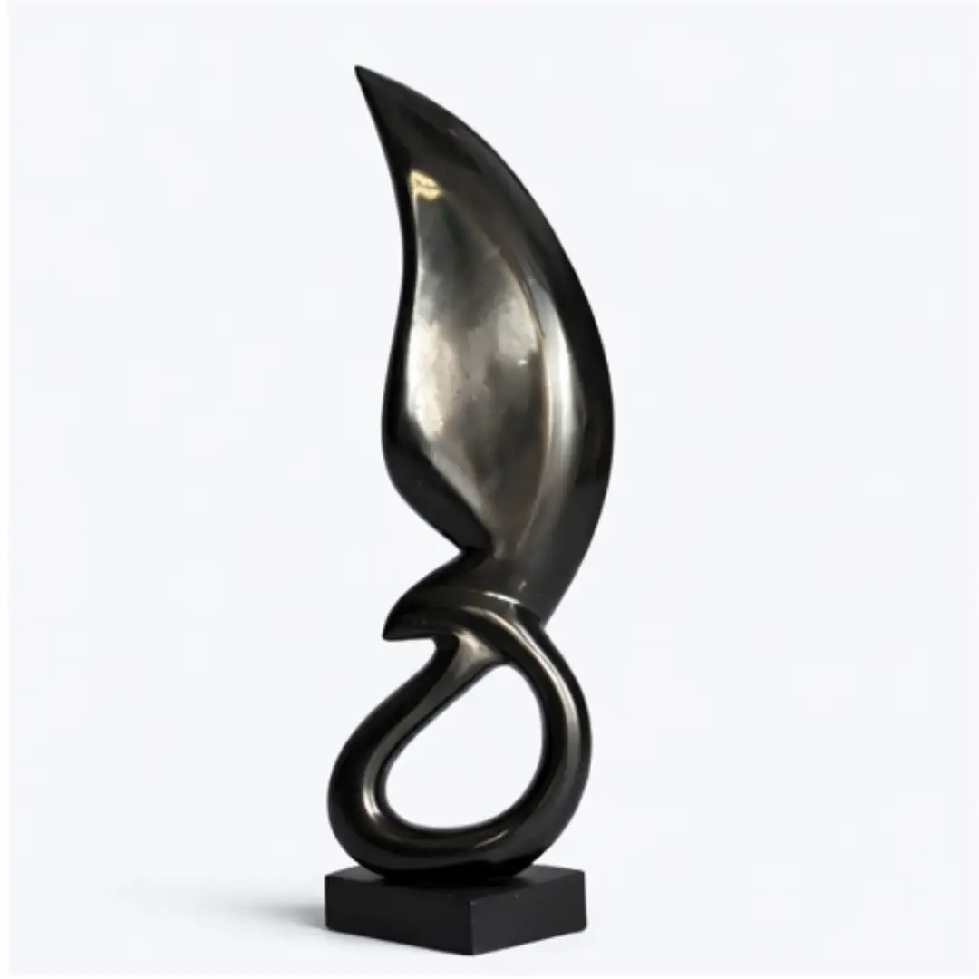 Statua modernista cigno in marmo nero – Onixe Design (2)