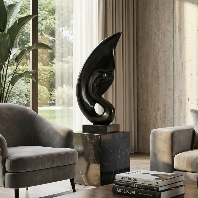 Statua modernista in marmo nero Onixe Design shop