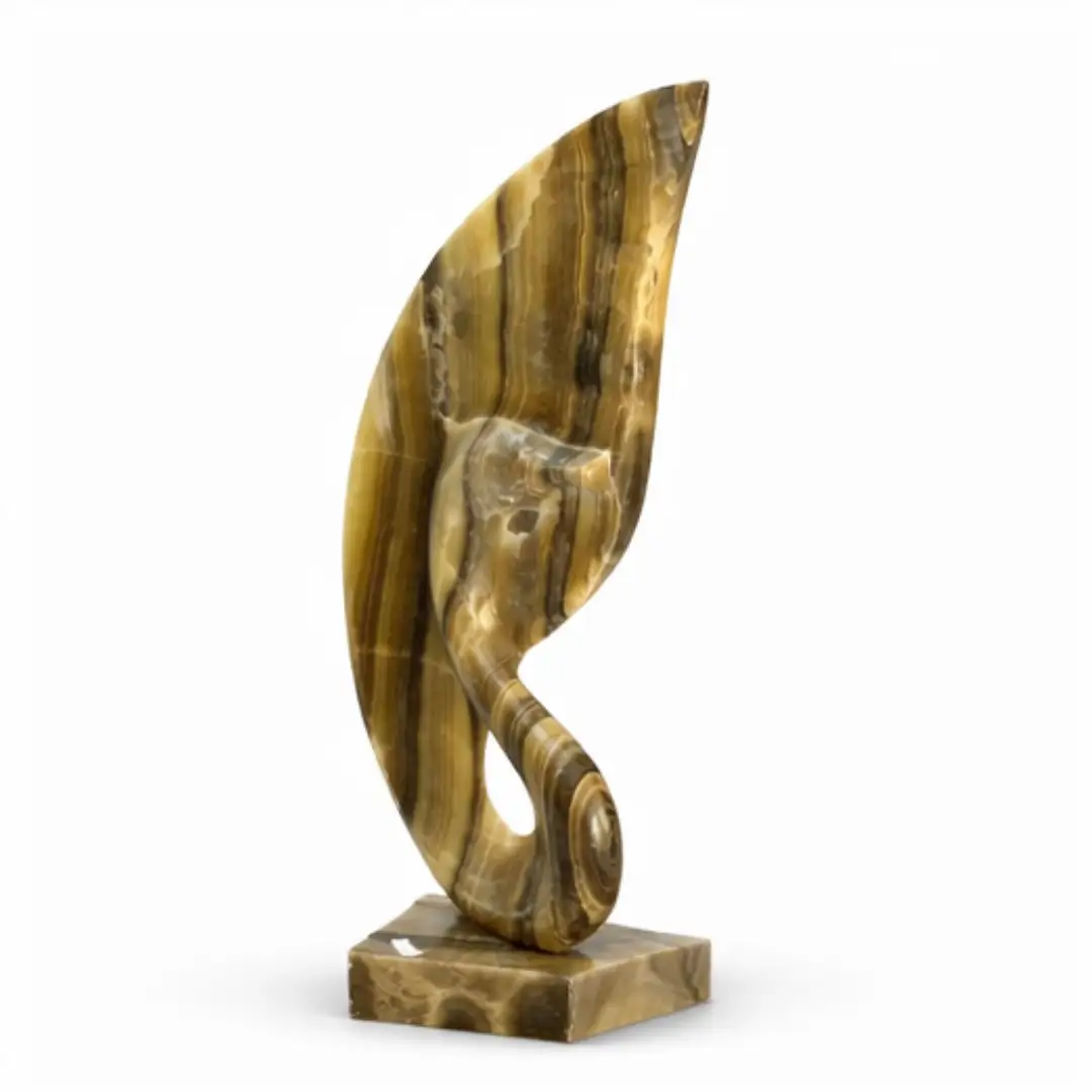 Statua modernista striata in onice – Onixe Design (3)
