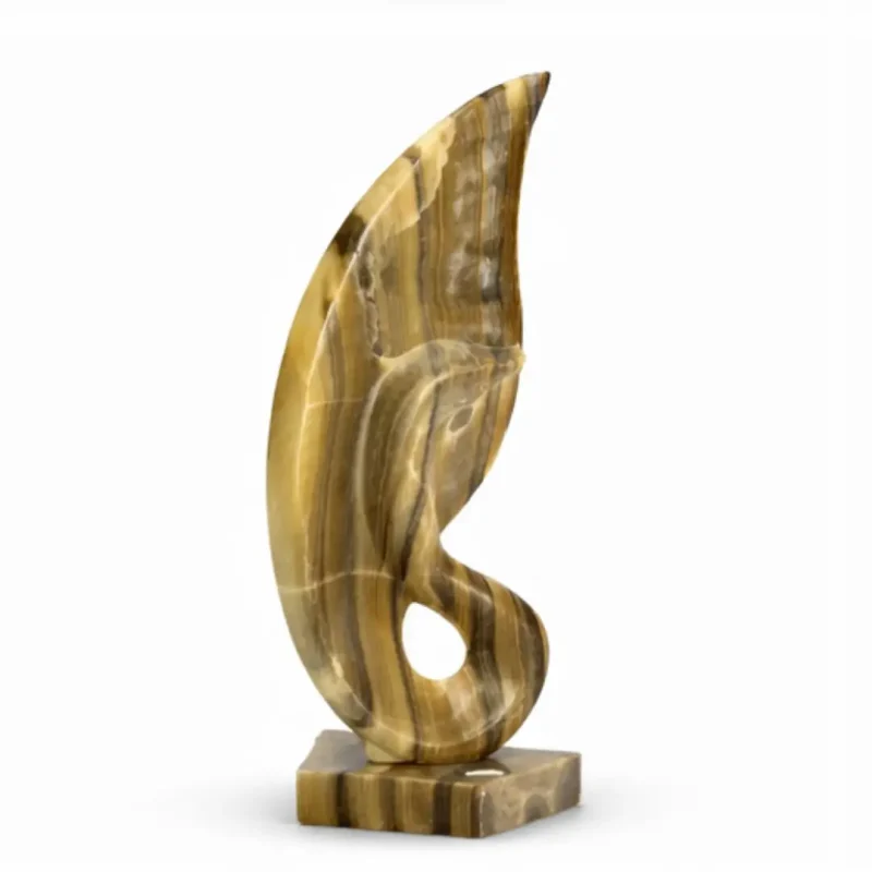 Statua modernista striata in onice – Onixe Design