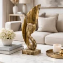Statua modernista striata in onice – Onixe Design italia